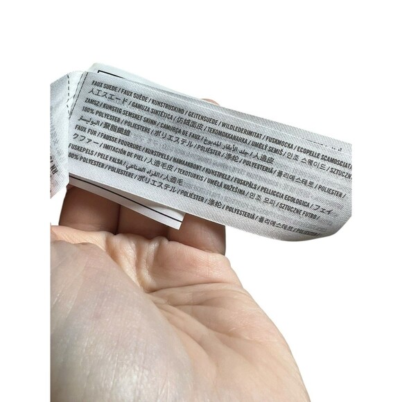 Abercrombie & Fitch Women’s Faux Suede Shearling Moto Biker Jacket Size M Tan - Picture 14 of 14